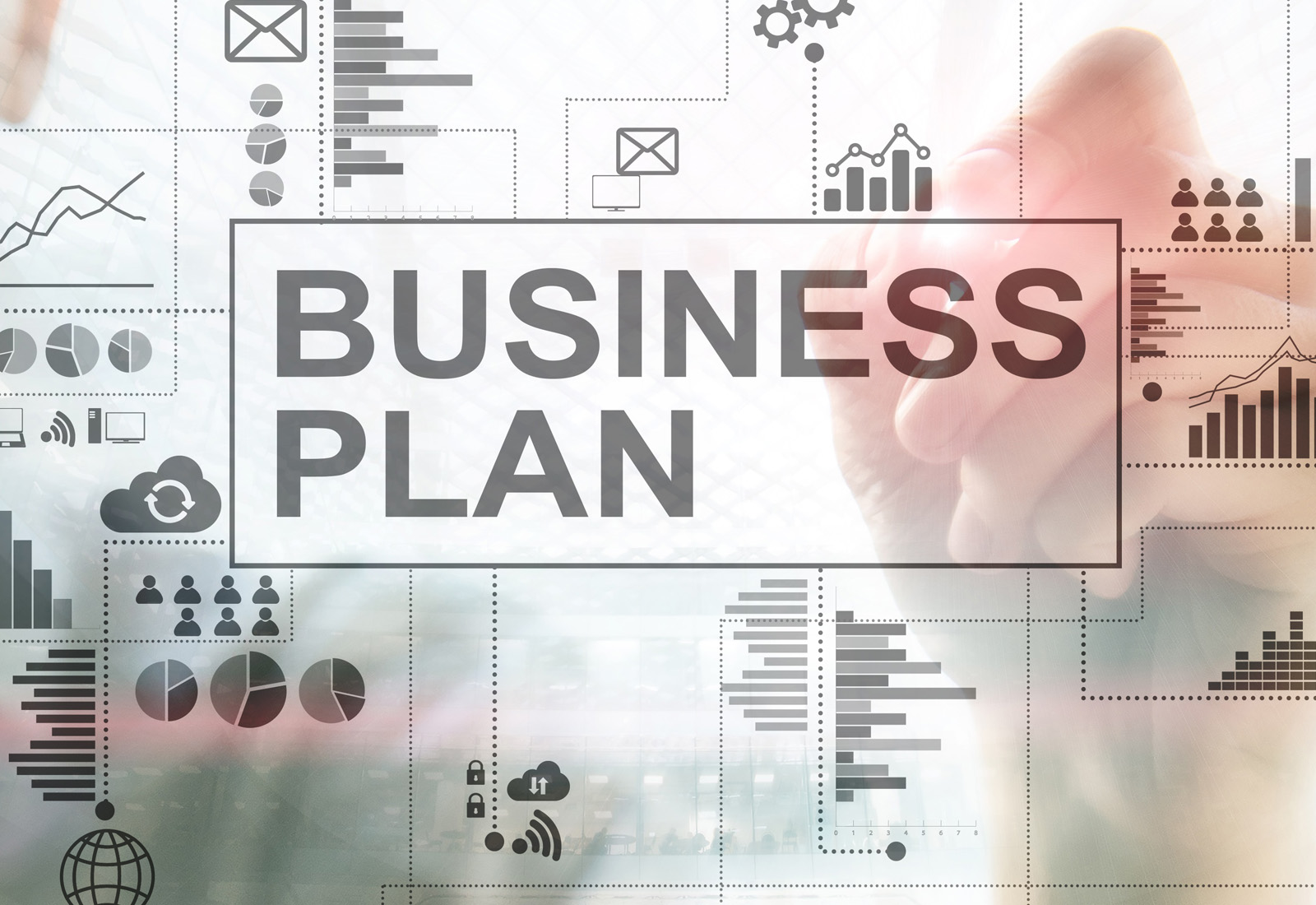 Nápis Business Plan mezi grafy a diagramy